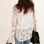 Embroidery floral lace crochet blouse on luulla