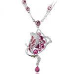Fashion Pink Swan Necklace For Women