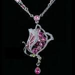 Fashion Pink Swan Necklace For Women