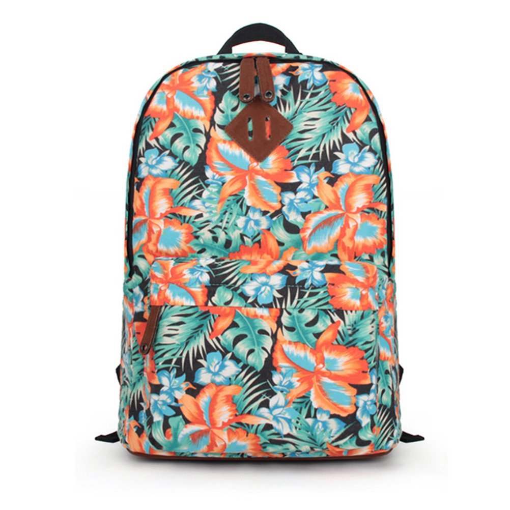 Blossom Orchid Canvas Backpack A on Luulla
